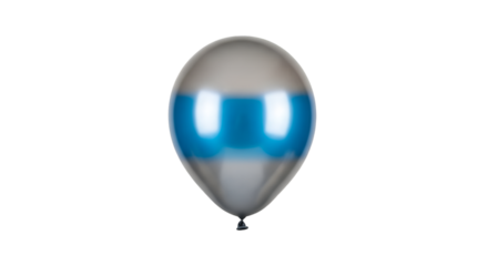 Silver and Blue Striped Balloon Isolated party celebration