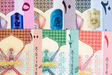 Omani rial a closeup business background