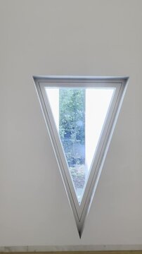 Porto Portugal Triangular window integrated into the minimalist interior of Serralves