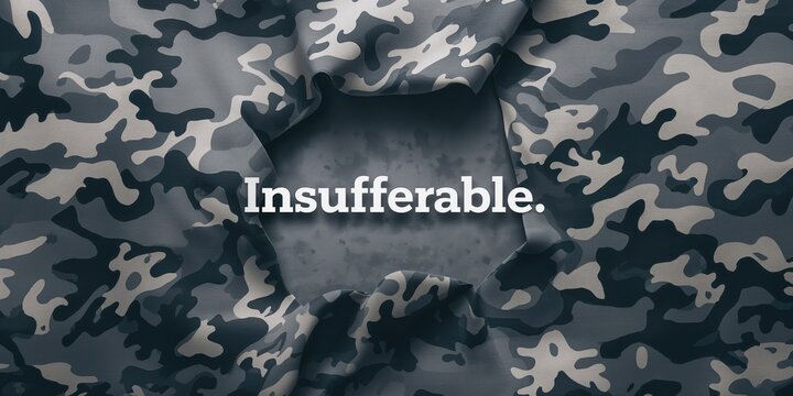 Insufferable on grey camouflaged pattern, ideal for editorial header backgrounds