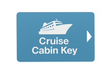 Blue cruise ship cabin key card vector