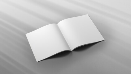 Isolated landscape brochure template on cardboard surface, adaptable for various design projects