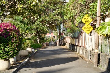 The one-way street in Kailua-Kona, Hawaii Island