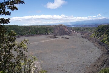 The landscape of Kilauea Iki Crater on the Big Island of Hawaii