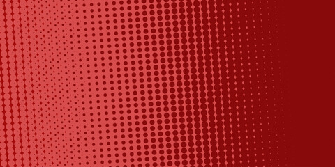 Red background, wall abstract texture. Soft gradient pastel color. Polka dots Abstract pattern comic Pop-art halftone background in sweet color. Circles bubble or dots pattern. Vector .
