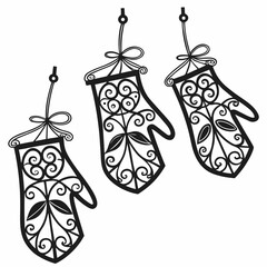 Decorative hanging mittens