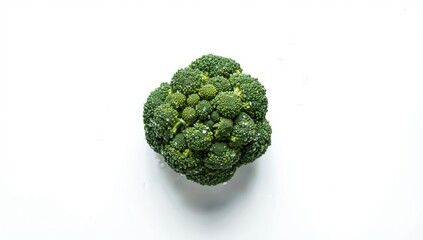 Close-up of vibrant broccoli florets highlighting fresh produce in a neutral setting