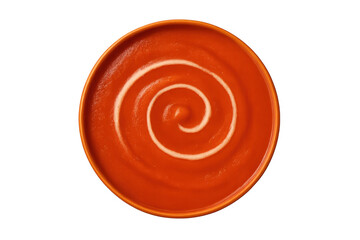 Bowl of creamy gazpacho soup with swirl