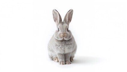 Obraz premium Lop rabbit with soft fur against an isolated backdrop, focusing on animal features, World Animal Day