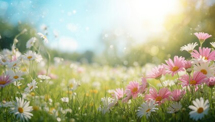 Obraz premium Colorful garden flowers arranged densely for decorative background or pattern design
