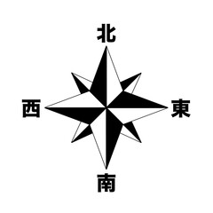 方位マーク　方位記号のイラスト　アイコン　ピクト　地図記号