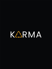 Karma Bold Typography Word Design on Black Background © AsmArif
