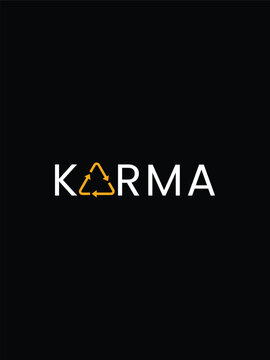 Karma Bold Typography Word Design on Black Background