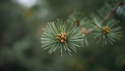 Obraz premium Kidneys resting on a pine branch, illustrating organic shapes in nature