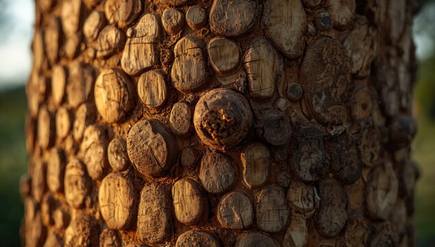 Detailed view of platan bark with intricate textures and organic shapes, ideal for natural pattern use, Earth Day