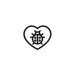 Obraz premium Elegant ladybug icon heart shape artwork representing affection beauty and environmental spirit vector