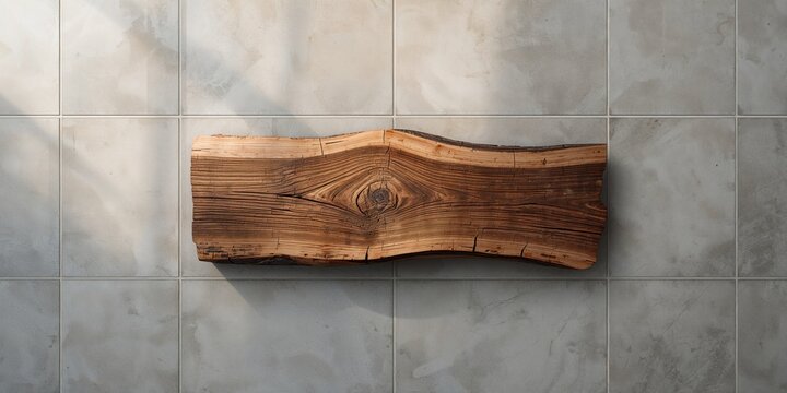 Old rustic olive wood slab surface with natural brown wood background, suitable for interior decor or craft applications - Powered by Adobe