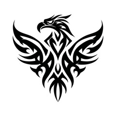 Bold black eagle emblem design for various graphic applications isolated