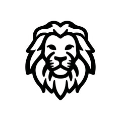Bold black lion head emblem vector design for logos and branding