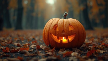 Festive Halloween creature with a pumpkin head designed for holiday displays