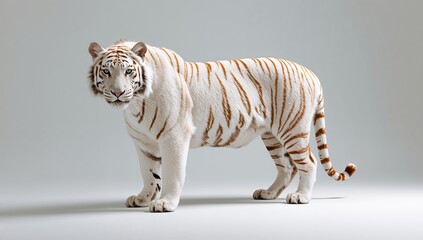 Fototapeta premium Profile of a tiger in a standing position, highlighting animal behavior and anatomy