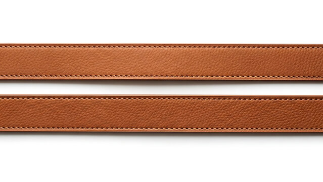 Brown leather strap with stitching details