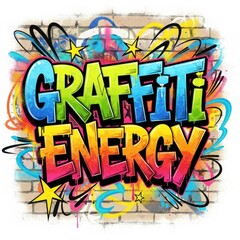 Obraz premium Vibrant stylized lettering conveys an energetic message against a textured urban wall background