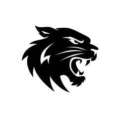 Bold black silhouette of a panther head showcasing strength and determination