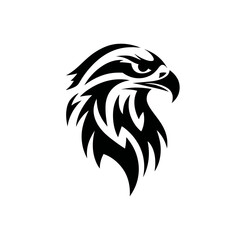 Bold eagle head silhouette graphic for design and decorative purposes