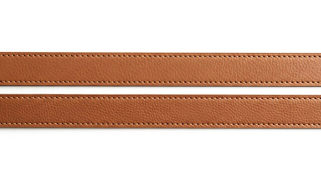 Brown leather strap with stitching details