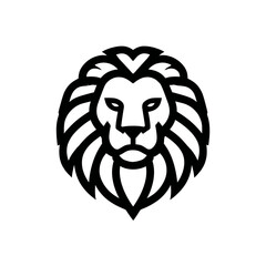 Bold lion head logo in vector style with detailed mane and geometric design