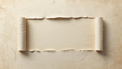 Fragmented paper with blank area for text on a background for editorial or presentation purposes