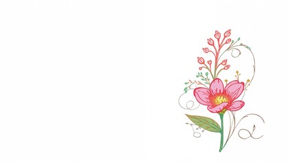 White backdrop featuring a flower for use as a clean editorial header or layout background, focusing on minimalism