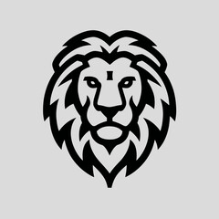 Bold lion head illustration simple graphic design for commercial use