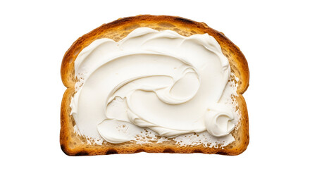 Slice of Toasted Bread with Swirl of Cream Cheese spread
