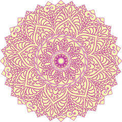 Mandala art design also called rangoli, decorative elements on white background