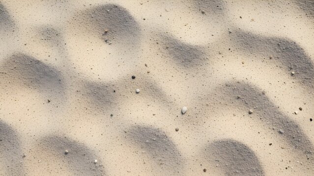 Beach Sand Ripples: Close-Up Texture with Shells, Warm Sunlight, Natural Desert Sand Dunes Background, High-Resolution Macro Photography