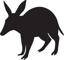 Aardvark Animal Silhouette Vector on Transparent Background