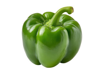 Single Green Bell Pepper Isolated on Black Background Studio Shot capsicum vegetable, Png, Isolated on Transparent Background, Cut Out