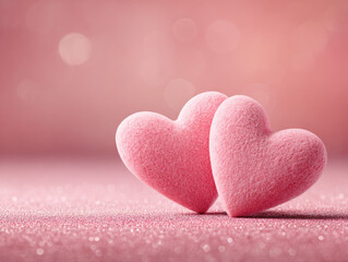 Obraz premium pink abstract heart-shaped, symbol of love and romance for valentine's background with soft bokeh lights background. 