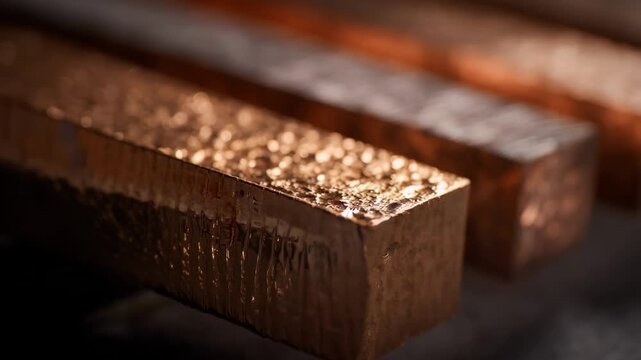 Medium shot focusing on textured 3D printed copper elements demonstrating the fusion of traditional metalwork aesthetics with modern fabrication methods.
