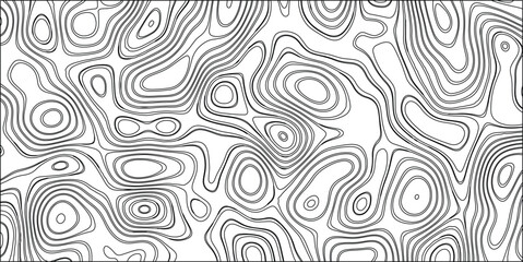 Abstract monochrome pattern of bold black contour lines forming organic, swirling shapes and interconnected loops on a clean white background, perfect for modern graphic design and abstract art