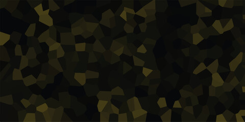 Geometric abstract background with irregular polygonal shapes in dark tones of black and olive green creating a mosaic-like pattern with subtle light variations © Brainless