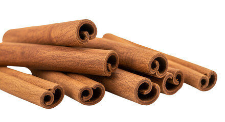 Stack of Cinnamon Sticks on Black Background spice