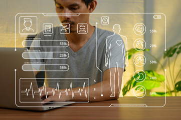 Health Monitoring Interface with User and Data Visualization Elements