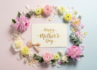 Carte florale &eacute;l&eacute;gante pour c&eacute;l&eacute;brer la f&ecirc;te des m&egrave;res