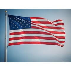 Fototapeta premium The american flag waving in the wind