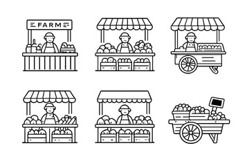 Farm Stand Icons Set © Andrei