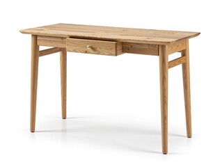 Modern oak wood desk with single drawer
