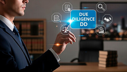 Due diligence concept with businessman.